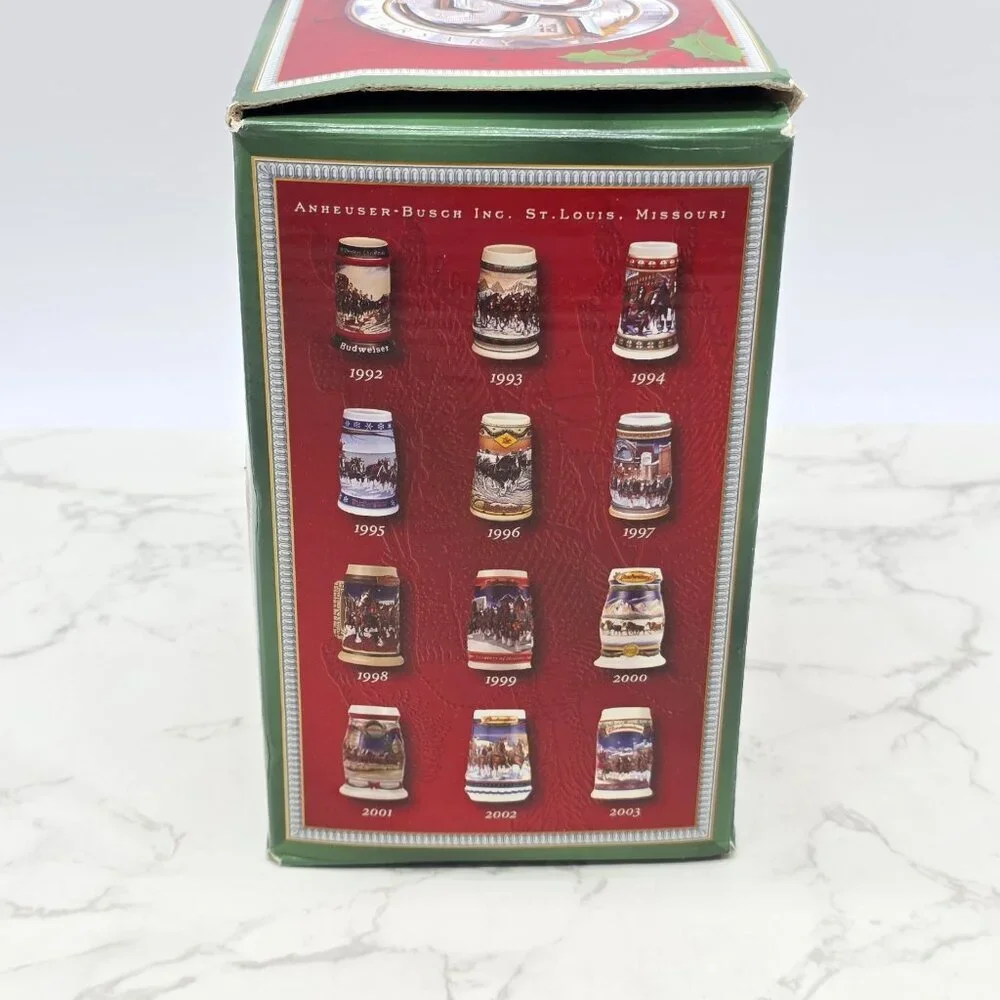 BUDWEISER Holiday Beer Stein 25th Anniversary 2004 CLYDESDALE Horse with COA New